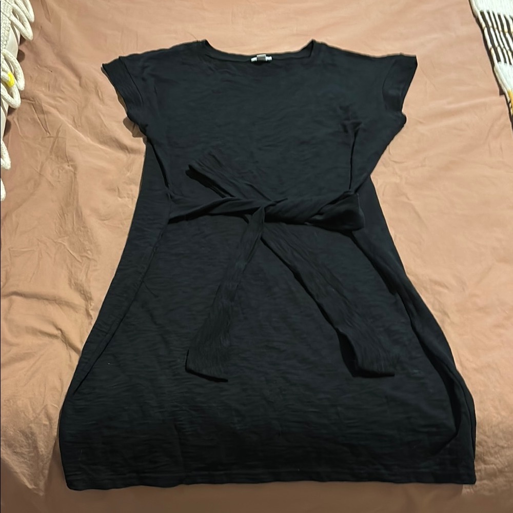 J Crew Factory Tie Waist Dress Black Dress